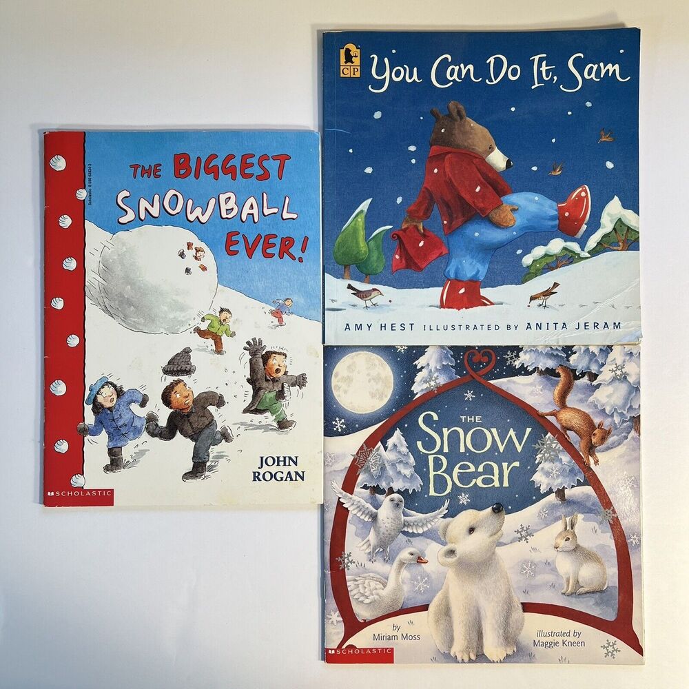 Set of 3 Childrens Storybooks Biggest Snowball Ever You Can Do It Sam Snow Bear